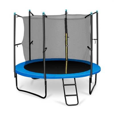 Outdoor Trampolin Gartentrampolin 250cm Set Randabdeckung Sicherheitsnetz Blau