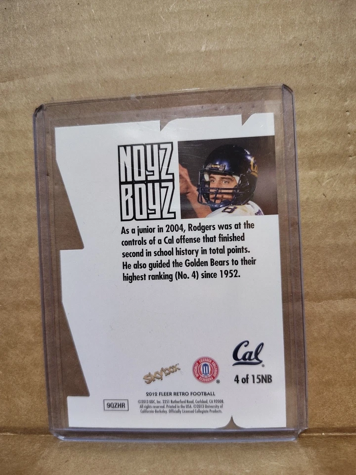 2012 Fleer Retro Football Noyz Boyz Aaron Rodgers Cal Golden Bears Packers    JC - Image 2 of 2