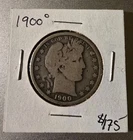 1900 O Barber Half Dollar - Tough Date VG+ Silver