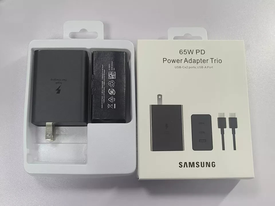 65W Samsung PD 3.0 Trio Power Adapter EP-T6530 Super Fast Charging Wall Charger