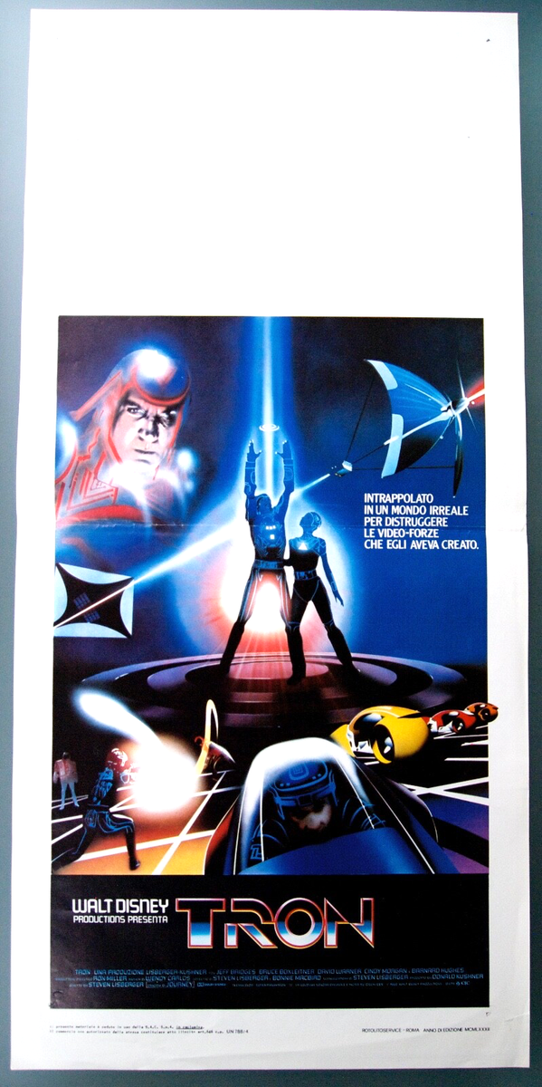 TRON 1982 Jeff bridges ORIGINAL Italian CINEMA poster RARE | eBay