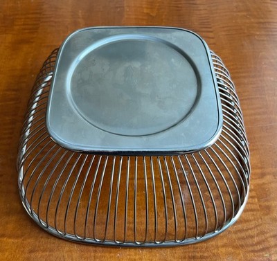 Alessi used Italy Fruit Bowl Bread Basket Stainless Steel Wire Square 9 
