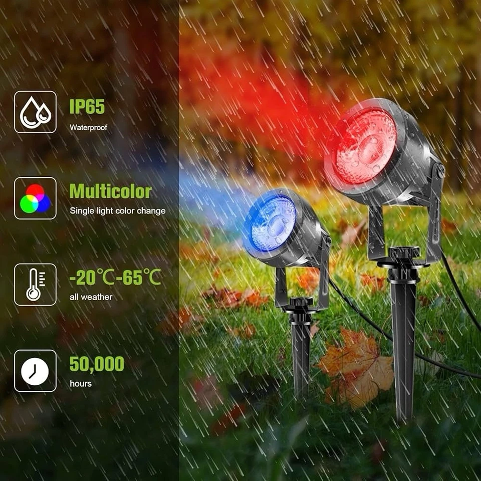 4-8 paquetes de luces LED impermeables para estanque bajo el agua y el suelo coloridas luces de paisaje Foto 3 de 4