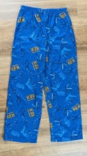 Tyrannosaurus Rex Graphic Print Sleeping Pajama Pants Flame Resistant Blue Sz 10