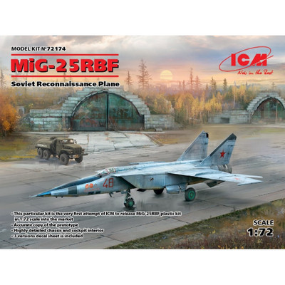 MIG-25 RBF SOVIET RECONNAISSANCE PLANE KIT 1:72 Icm Kit Aerei -D- Neues Modell