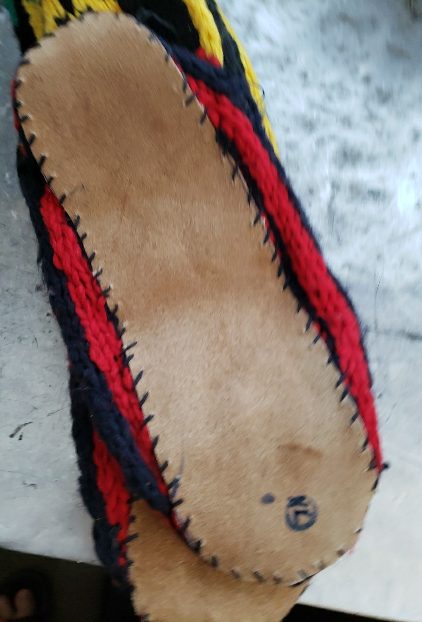 SAOLA Calzini ciabatte Mukluks vintage suola in pelle taglia XL