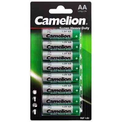 8 CAMELION AA BATTERIES SUPER HEAVY DUTY LONG LIFE R6P UM3 1.5V 8BL EXP 2027 NEW