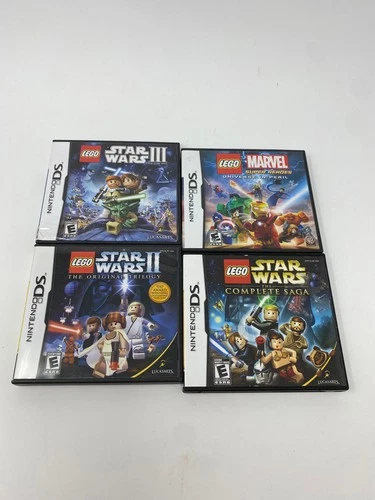 Nintendo DS LEGO lot of 4 Star Wars II III Marvel Complete Saga Authentic Tested