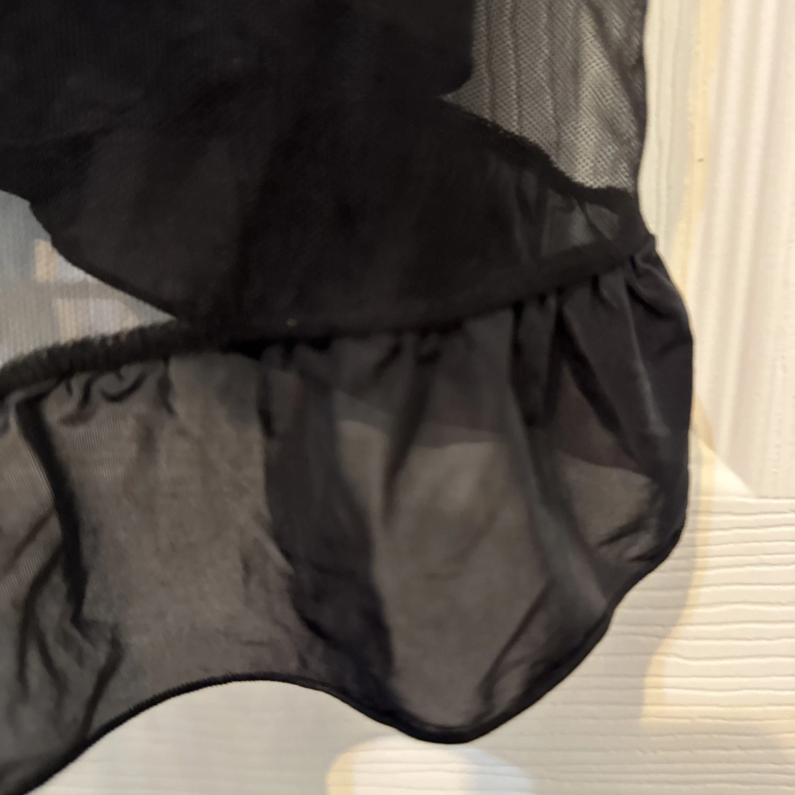 UNDERCOVER Abito slip Victoria's Secret Chemise taglia L nero raso pizzo trasparente lingerie