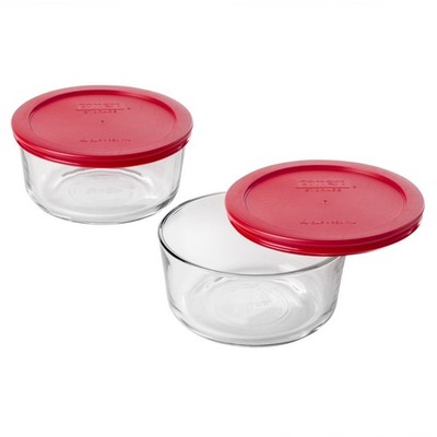 Pyrex Simply Store 4C Glass Food Storage and Baking Container, Set of 2 with Lid