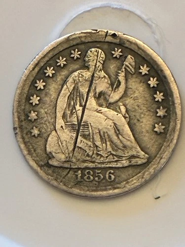 1856 US Liberty Seated Half Dime 5C Silver Coin