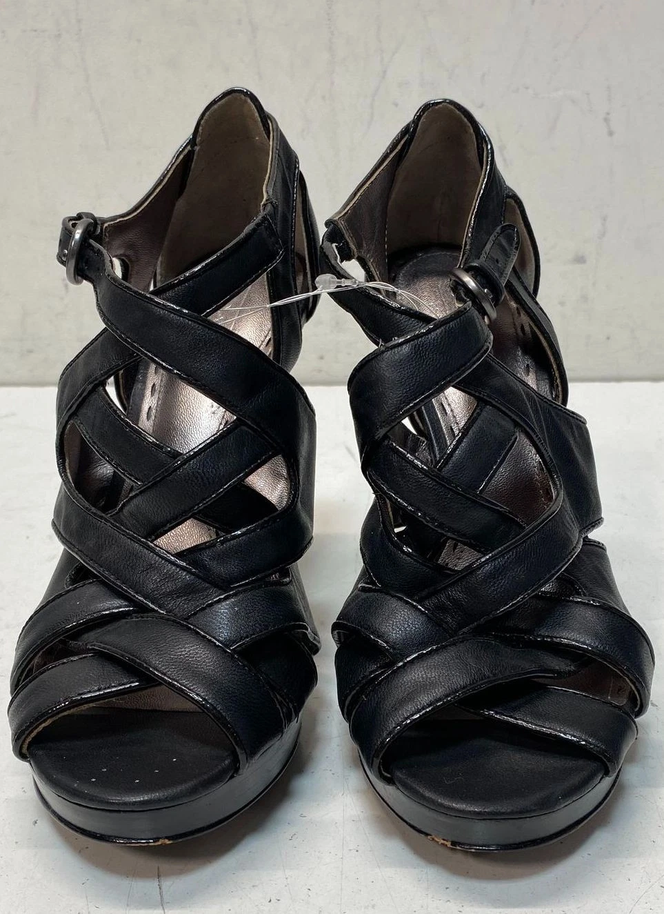 Abito Coach donna nero in pelle con spalline e tacco taglia 7