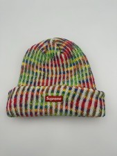 Brand New Supreme Chunky Ribbed Knit Beanie Rainbow / Multi-Color NWT