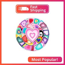 50Pcs Rainbow Heart Stickers,Waterproof Vinyl Cute Gradient Love Stickers for Jo