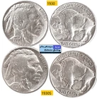1930 US Phila & SF Mint Buffalo Nickels🪙Vintage⌛2 Coins