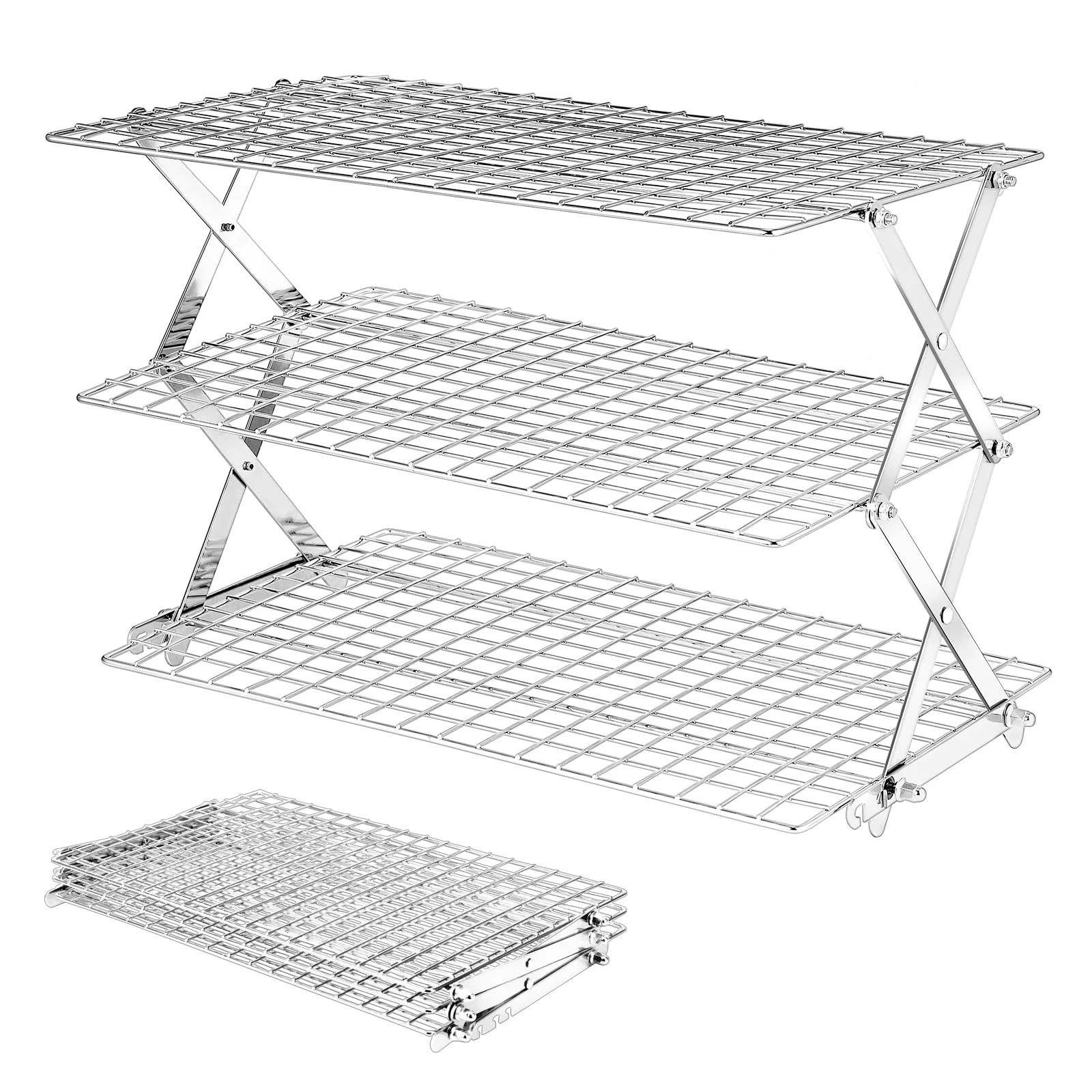 3-Tier Collapsible Cooling Rack - Adjustable Stainless Steel Baking Rack with...
Opens in a new wind