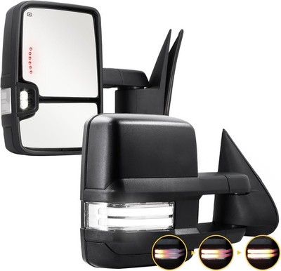 Towing Mirrors Switchback Lights for 2003 2004 2005 2006 2007 Chevy Silverado Su