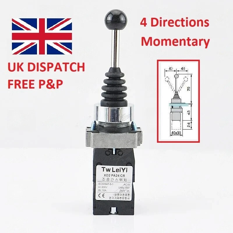 XD2PA24CR Joystick Controllers Spring Return Joystick Switch 4 Positions 4NOym