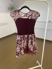 Girl  s Dance Costume, Revolution dance costume, Child Large, Burgundy