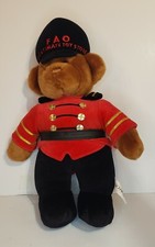 FAO Schwarz Christmas 10  Plush Teddy Bear Soldier Red Nutcracker Uniform Hat