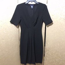 J. Crew Black Pleated Short Sleeve Wear to Work Size 0
