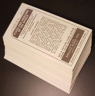 Brooke Bond Reprint Set - 'Flaggen & Embleme der Welt'. Top Zustand.