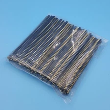 100Pcs Straight 40P Single Row Female 2.54mm Round Gold Plated Pin Header
