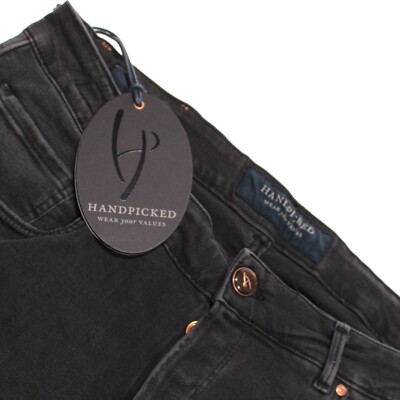 Handpicked NWT Orvieto Denim Jeans Size 36 US In Dark Gray Cotton Blend