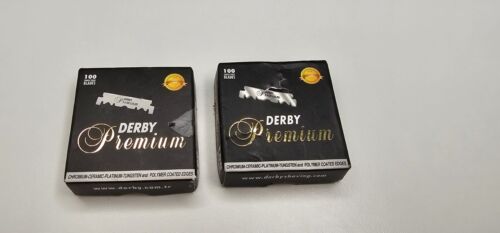 Derby Premium Pojedyncza krawędź Żyletki 2 otwarte pudełka Szacunek 100-150 Łącznie - Zdjęcie 1 z 14
