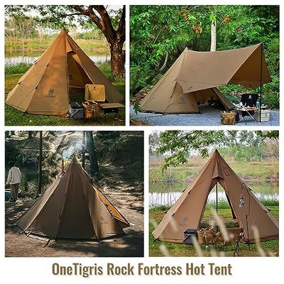 Rock Fortress Hot Tent with Stove Jack, 4~6 Person, 4 Season Tipi Tent for  Fa... | eBay