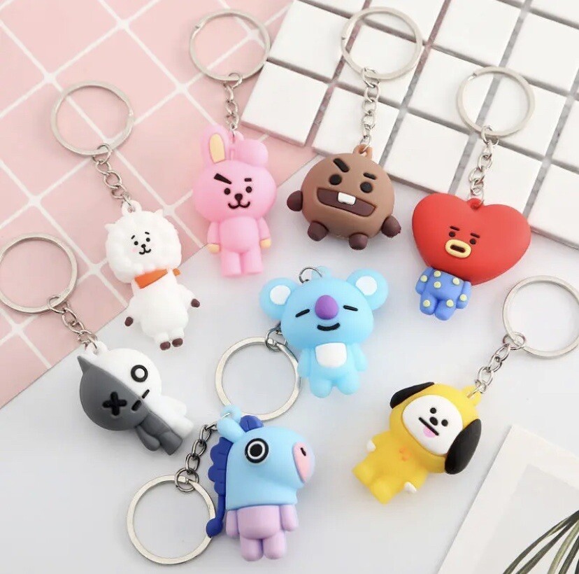 BT21 Characters Silicone 3D BTS Keychain K-pop | eBay
