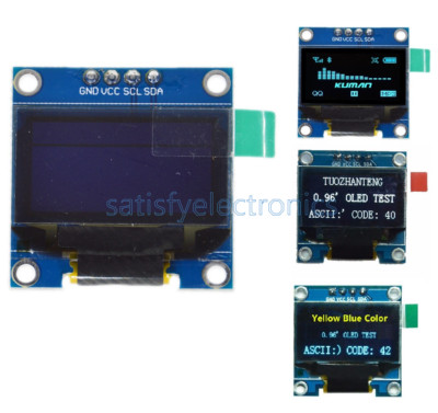 0,96'' Weiß Gelb Blau 128X64 OLED I2C IIC Seriell LCD LED SSD Display Neu