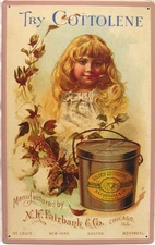 Try Cottolene Cotton Rustic/Vintage Metal Sign