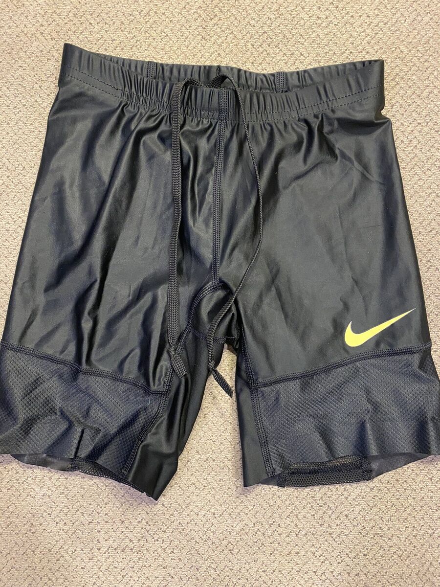 Mens Jock Nike Pro Elite Black Running Spandex Half Tights