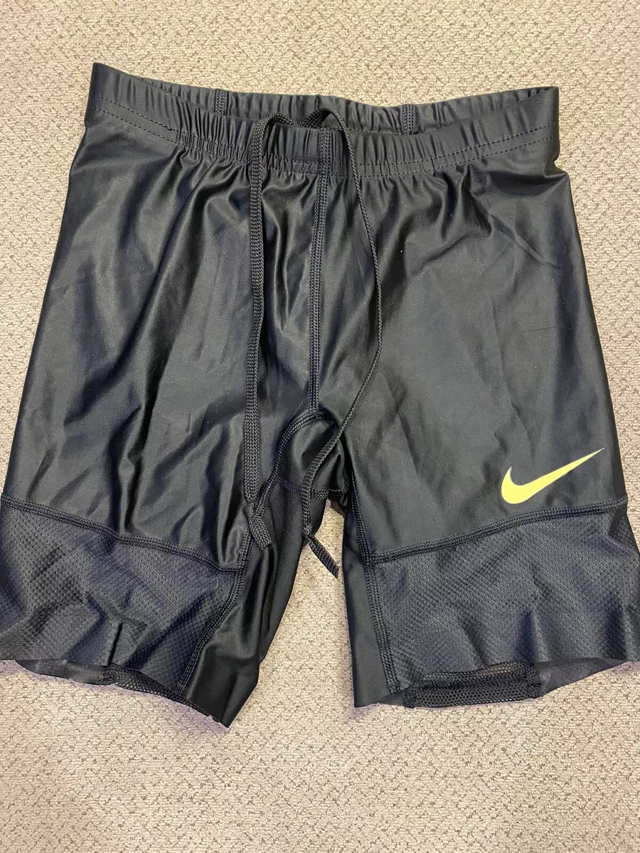 Mens Jock Nike Pro Elite Black Running Spandex Half Tights Compression  Shorts XS