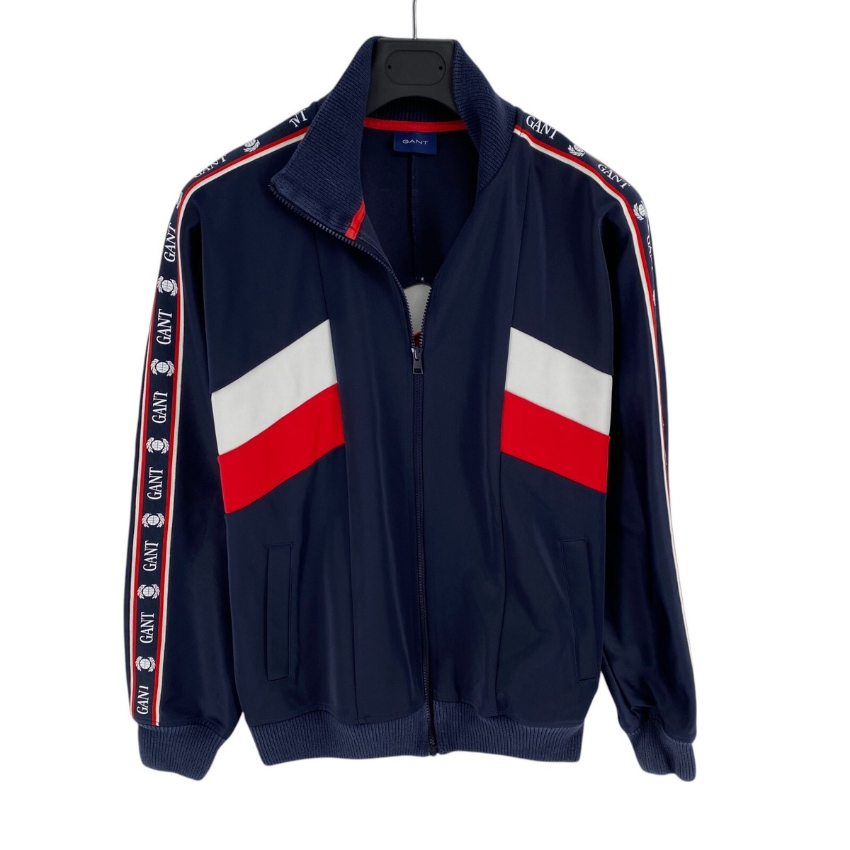 GANT Navy Blue Retro Crest Relaxed Fit Tracksuit Jacket Size M