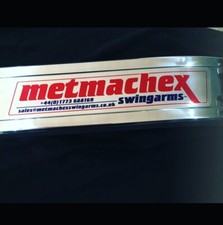 Set Of 2 Printed Chrome Colour Metmachex Swingarms LTD Decals For Motorcycles