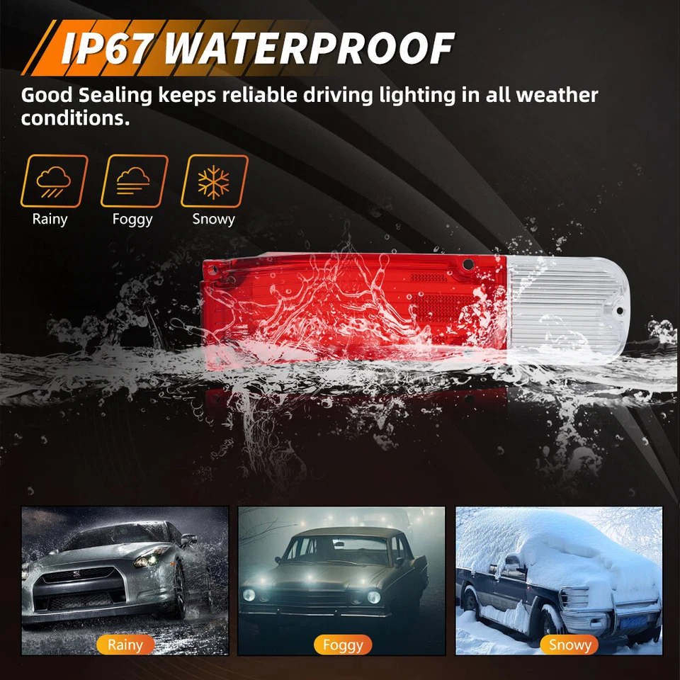 2X Red & ClearTail Light Lens Backup Lamp Lens For 1966 Chevy Chevelle & Malibu - Image 3 of 4