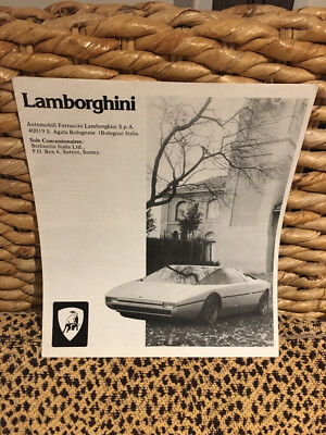 Lamborghini Range 1974-1975 UK Faltprospekt Urraco Jarama Espada Countach