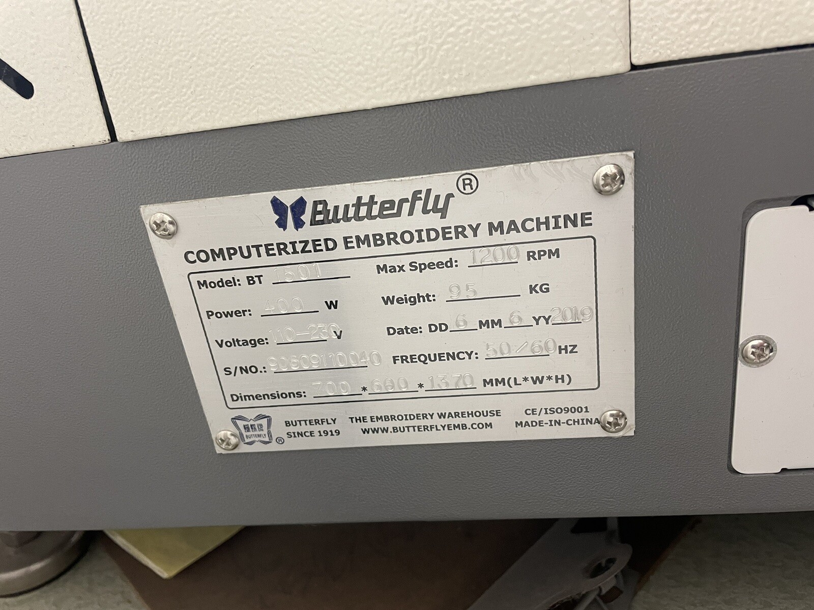 Butterfly Commercial Embroidery Machine eBay