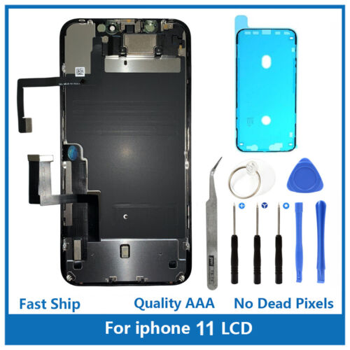 iPhone 11 6.1"  Full Screen Replacement Touch LCD Ear Speaker Proximity & Tools - Afbeelding 1 van 9