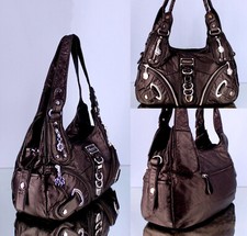 Damen Handtasche schwarz Wochenendtasche Shopper Umhängetasche Außentaschen neu