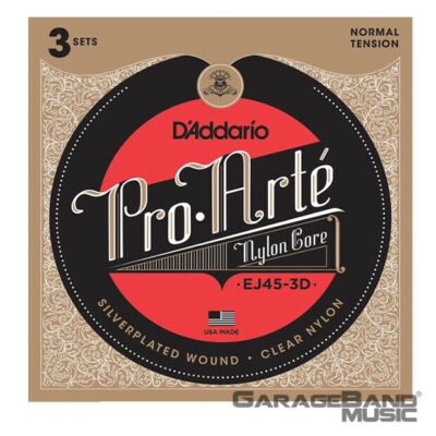 D'Addario EJ45-3D Pro-Arte Nylon Classical Guitar Strings, Normal Tension, 3 Set