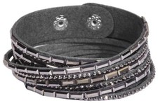Wrap Bracelet Dark Gray Rhinestone Women's Bracelet Slaker Glitter Gift