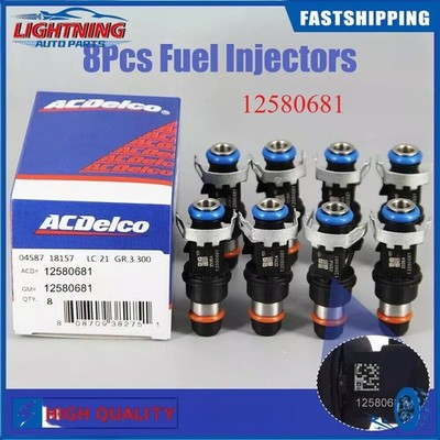 8x ACDelco 12580681 Fuel Injector 217-1621 2004-10 Chevy GMC 5.3/6.0/6.2