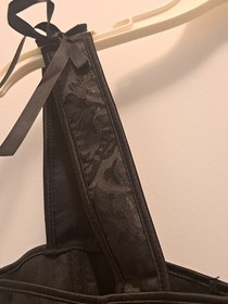 Womens Corset Black Lace Up Adjustable Shoulder Straps