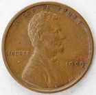 XF 1909 VDB Lincoln Wheat Cent Reverse Lamination Error
