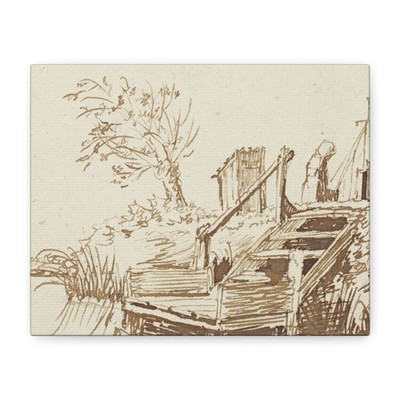 Gerrit Lamberts - De trap aan het water - 1786 - 1850 - Canvas Wall Art