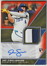 Jac Caglianone 2026 Topps Major League Material Orange Rookie Patch Auto #19/25