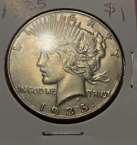 1935 P Silver Peace Dollar Nice AU/UNC Better Date